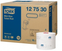 Toaletní papír Tork Advanced, kompaktní role, 2 vrstvy, bílý, 27 rolí/ktn, T6