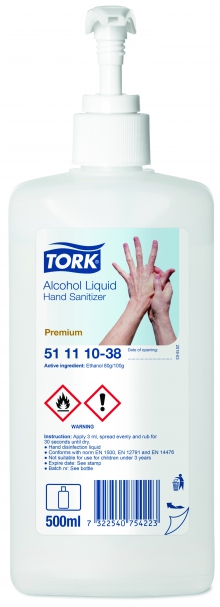 Tork Alcohol tekutý dezinfekční prostředek, s pumpičkou, 500 ml