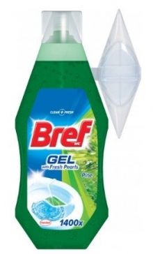 Bref WC gel Pine s košíčkem, 360 ml