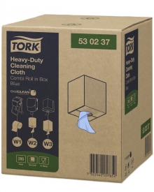 Čistící utěrky Tork Heavy-Duty, modré, malá role v boxu, W1/W2/W3