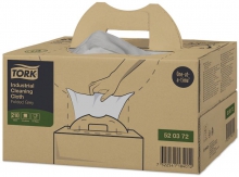 Průmyslové čistící utěrky Tork, v Handling® boxu, 210ks/bal, šedé, W7