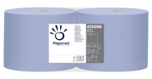 Modrá průmyslová papírová utěrka Papernet STANDRARD, recykl, 2 vrstvy, 360 m, 2 role/bal