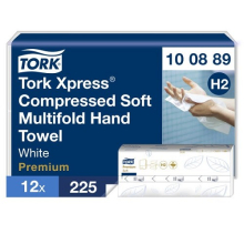 Papírové ručníky stlačené, jemné Tork Xpress®,  Multifold, 2 vrstvy, bílé, H2