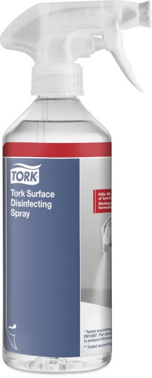 Sprej na dezinfekci povrchů v lahvi s rozprašovačem - Tork, 500 ml