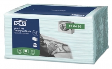 Čistící utěrky Tork Low-Lint, skládané v Small Packu, 75 ks/balení, tyrkysové, W8