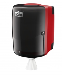 Zásobník Tork Maxi, na role se středovým odvíjením, červeno/černý, W2