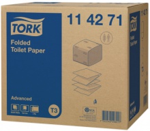 Toaletní papír Tork Advanced, skládaný, bílý, 2 vrstvy, T3