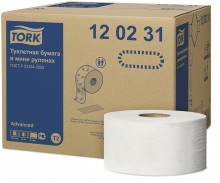 Toaletní papír Tork Advanced Mini Jumbo, 2vrstvy, bílý, 12 rolí v ktn, T2