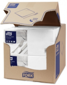 Ubrousky bílé - oběd jemné, Tork Advanced, celuloza ,3 vrstvy,sklad 1/4,1500ks/ktn