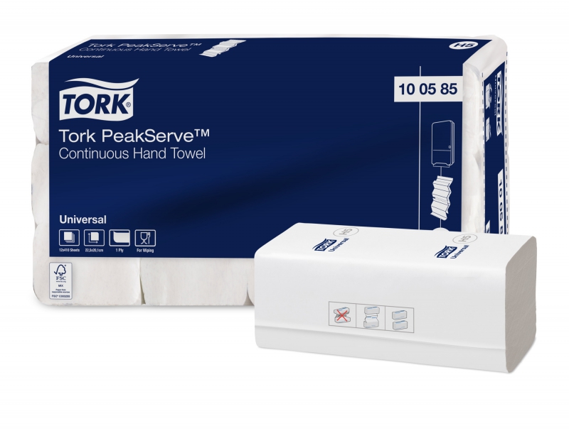 Tork PeakServe, navazující papírové ručníky, Universal, bílé, H5