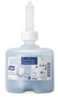 Tork sprchový gel mini Premium, modrý, 475 ml, S2